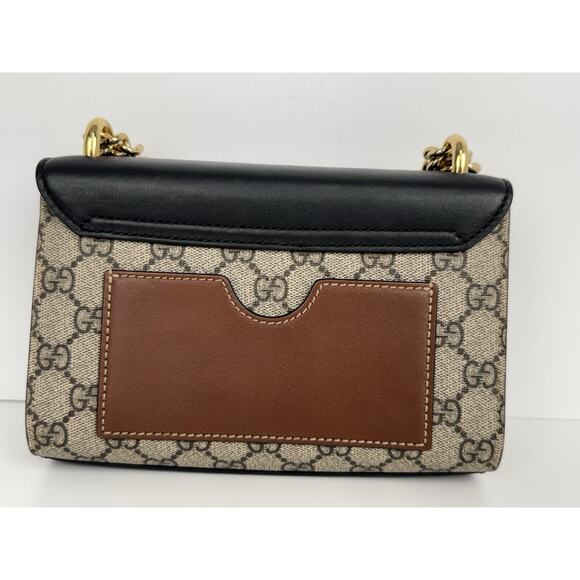 Gucci GG Supreme Padlock Small Shoulder Bag Brown and Black B-6 - Picture 4 of 16